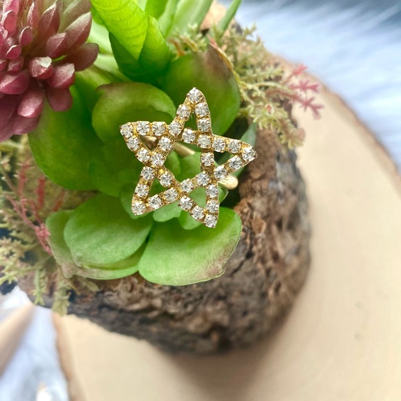 NEW Anthropologie x Lena Bernard Star Statement Ring Gold Size 7 - Picture 9 of 15